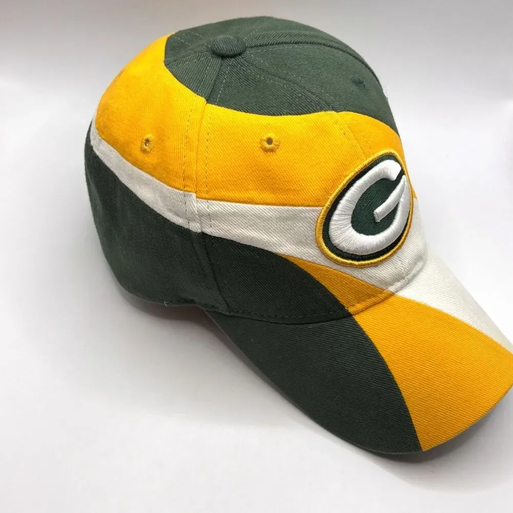 Green Bay Packers Reebok Strap Back Hat G Logo Yellow Green White NFL Football